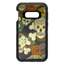 DistinctInk™ OtterBox Defender Series Case for Apple iPhone / Samsung Galaxy / Google Pixel - Sugar Skulls Green Orange