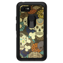 DistinctInk™ OtterBox Defender Series Case for Apple iPhone / Samsung Galaxy / Google Pixel - Sugar Skulls Green Orange