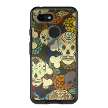 DistinctInk™ OtterBox Symmetry Series Case for Apple iPhone / Samsung Galaxy / Google Pixel - Sugar Skulls Green Orange