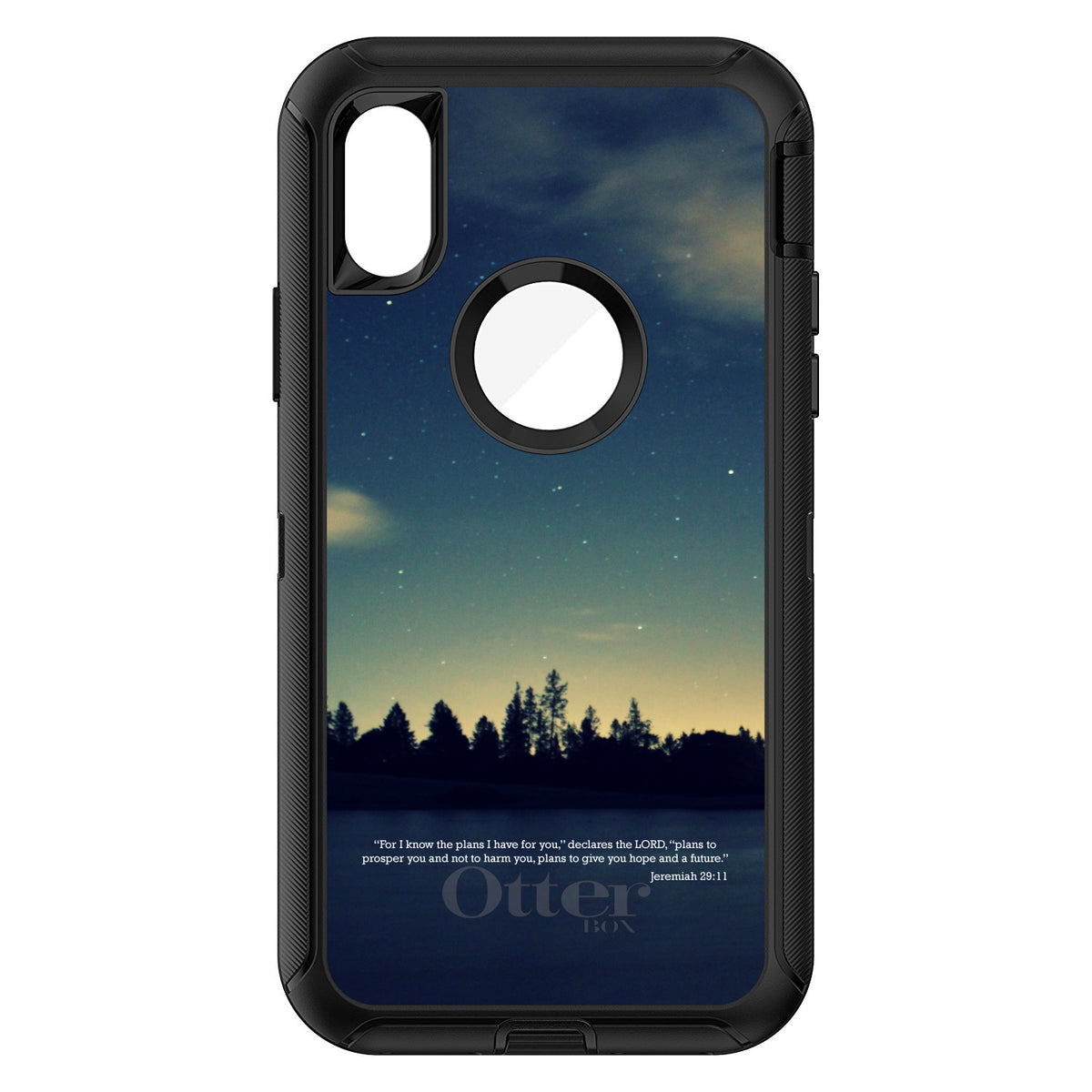 Night Sky Lake Jeremiah 29:11 OtterBox Defender Case for iPhone & Galaxy, view 3