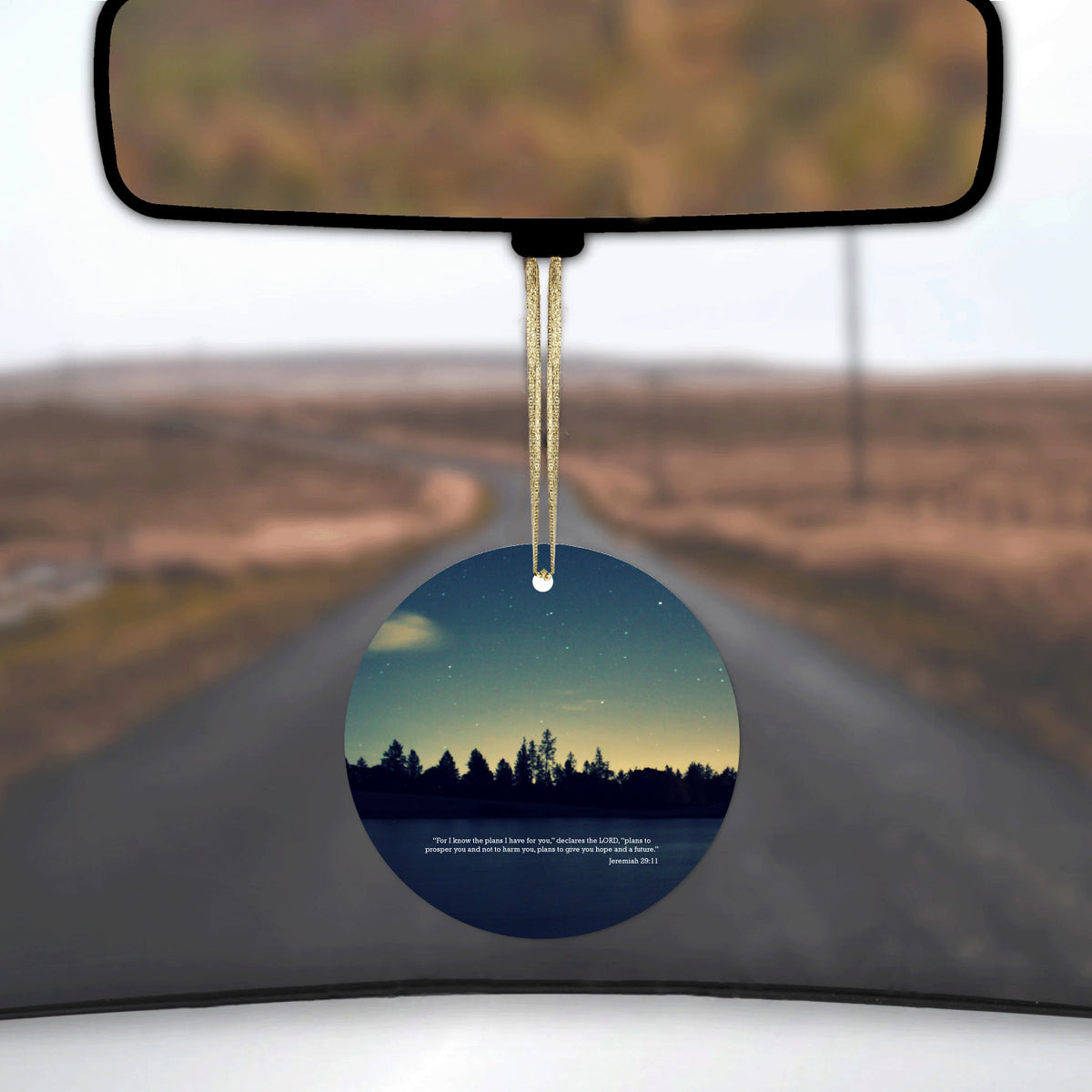 Night Sky Lake Jeremiah 29:11 Ceramic Ornament, view 3