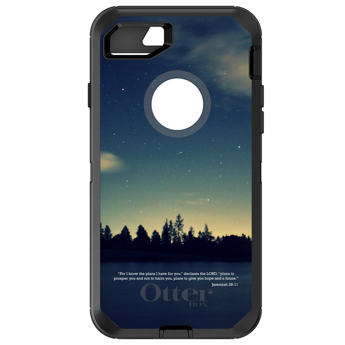 DistinctInk™ OtterBox Defender Series Case for Apple iPhone / Samsung Galaxy / Google Pixel - Night Sky Lake Jeremiah 29:11