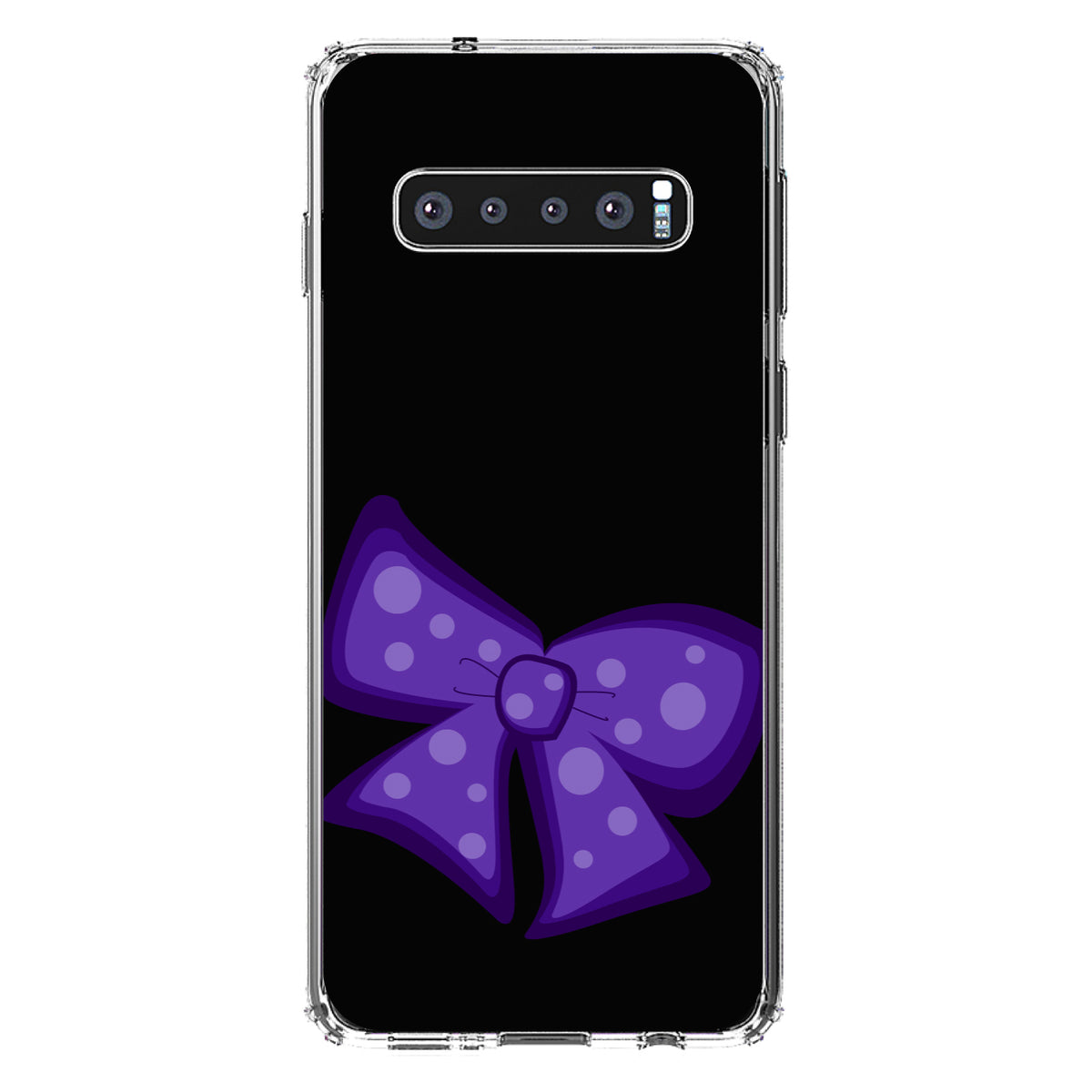 Purple Black Bow Ribbon Clear Shockproof iPhone Case, view 17