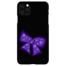 DistinctInk® Hard Plastic Snap-On Case for Apple iPhone or Samsung Galaxy - Purple Black Bow Ribbon