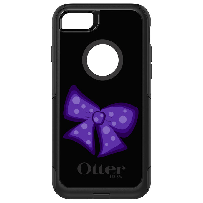 DistinctInk OtterBox Commuter Series Case for Apple iPhone or Samsung Galaxy - Purple Black Bow Ribbon