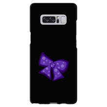 DistinctInk® Hard Plastic Snap-On Case for Apple iPhone or Samsung Galaxy - Purple Black Bow Ribbon