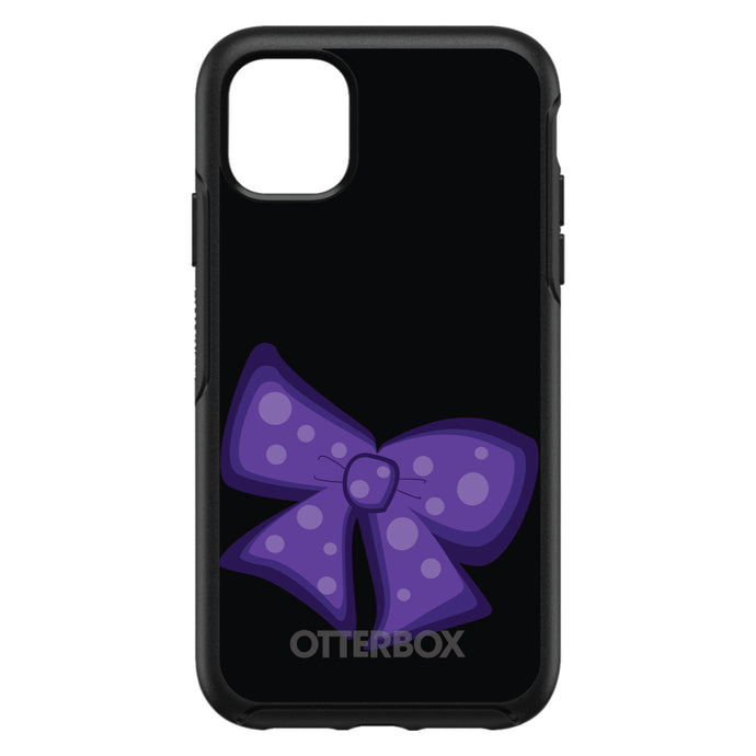 DistinctInk™ OtterBox Symmetry Series Case for Apple iPhone / Samsung Galaxy / Google Pixel - Purple Black Bow Ribbon