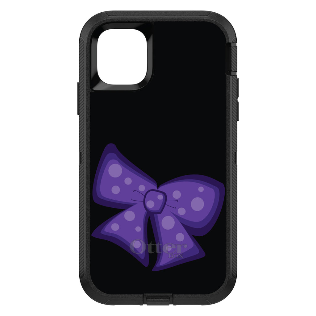 Purple Black Bow Ribbon OtterBox Defender Case for iPhone & Galaxy, view 2
