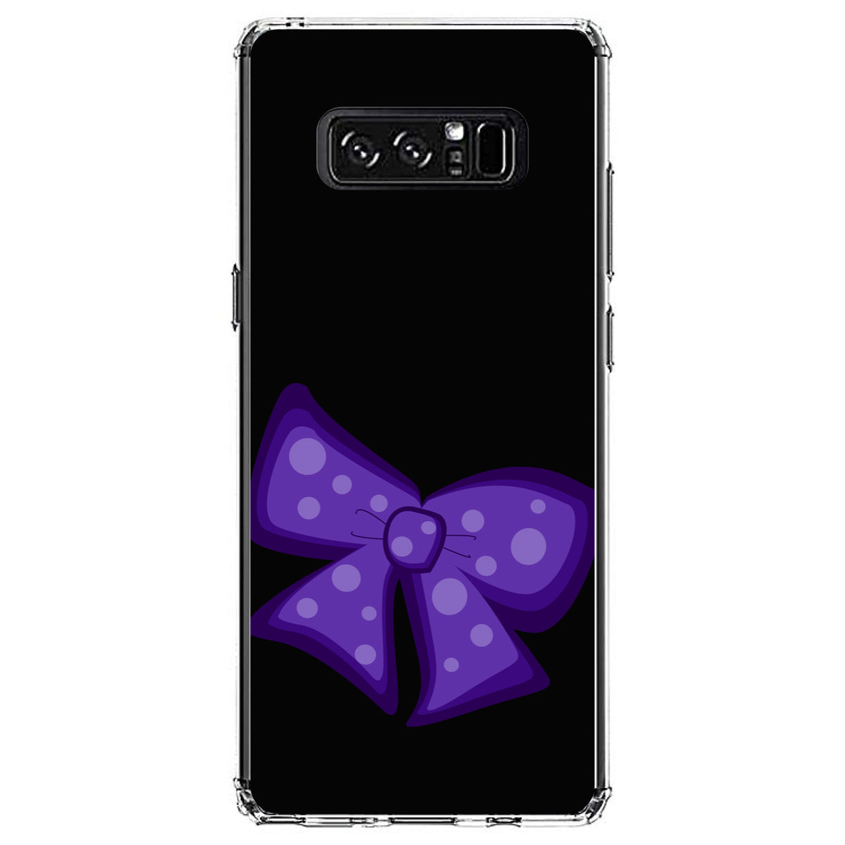 Purple Black Bow Ribbon Clear Shockproof iPhone Case, view 12