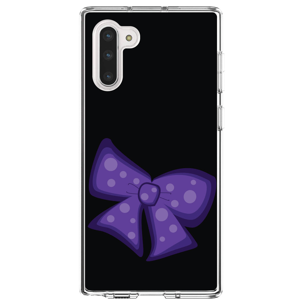 Purple Black Bow Ribbon Clear Shockproof iPhone Case, view 9