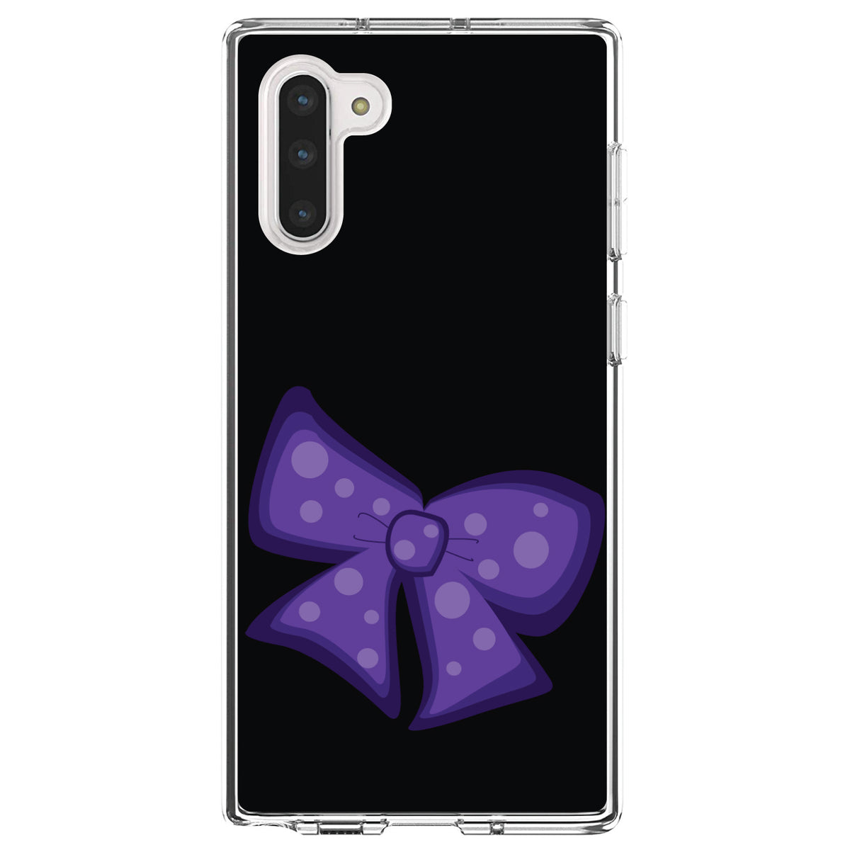 Purple Black Bow Ribbon Clear Shockproof iPhone Case, view 9
