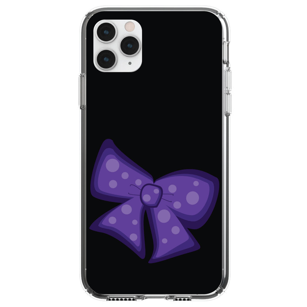 Purple Black Bow Ribbon Clear Shockproof iPhone Case