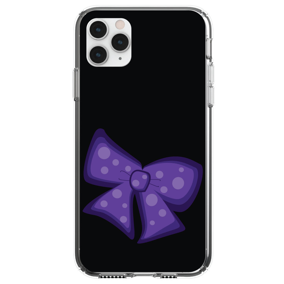 Purple Black Bow Ribbon Clear Shockproof iPhone Case