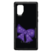 DistinctInk™ OtterBox Commuter Series Case for Apple iPhone or Samsung Galaxy - Purple Black Bow Ribbon