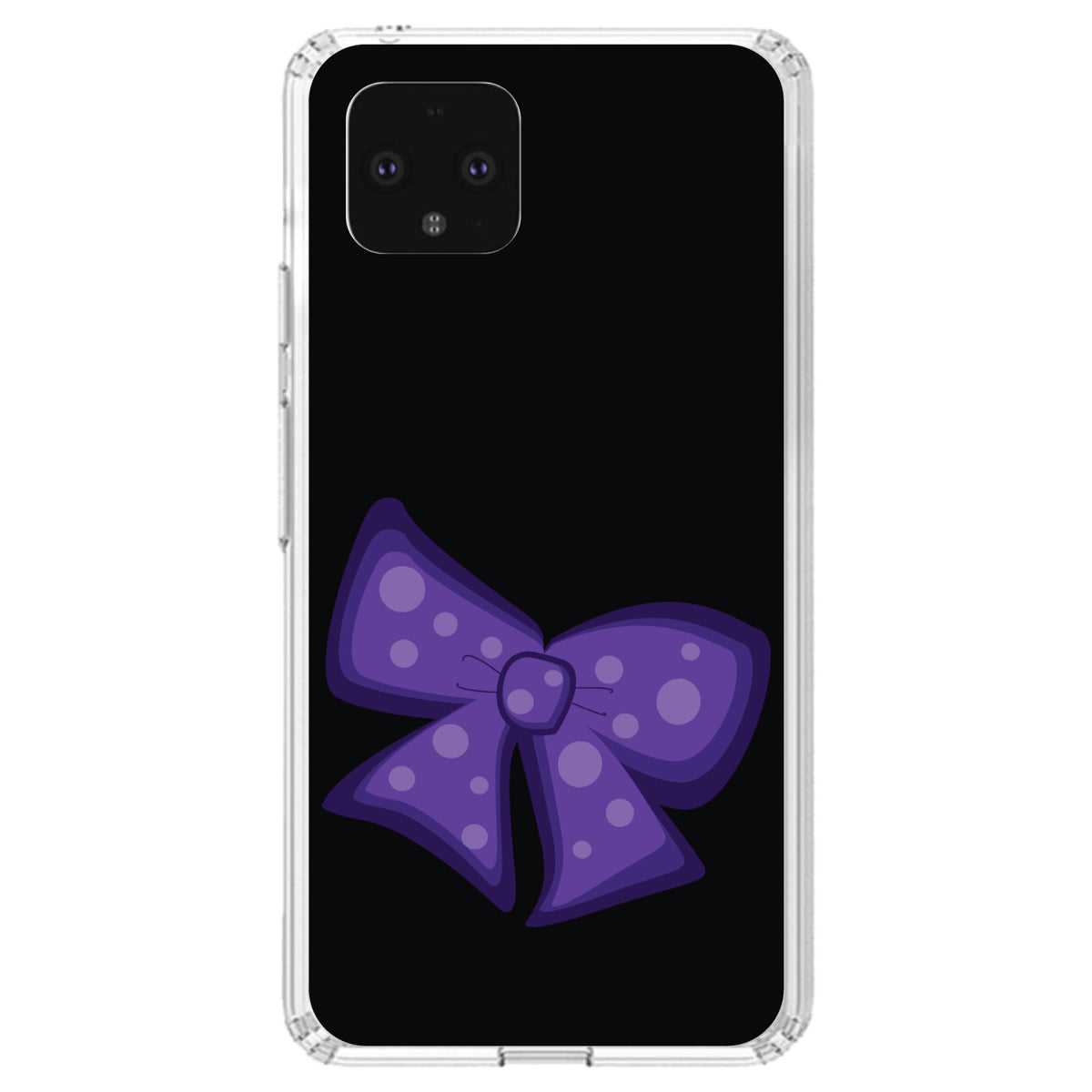 Purple Black Bow Ribbon Clear Shockproof iPhone Case, view 24