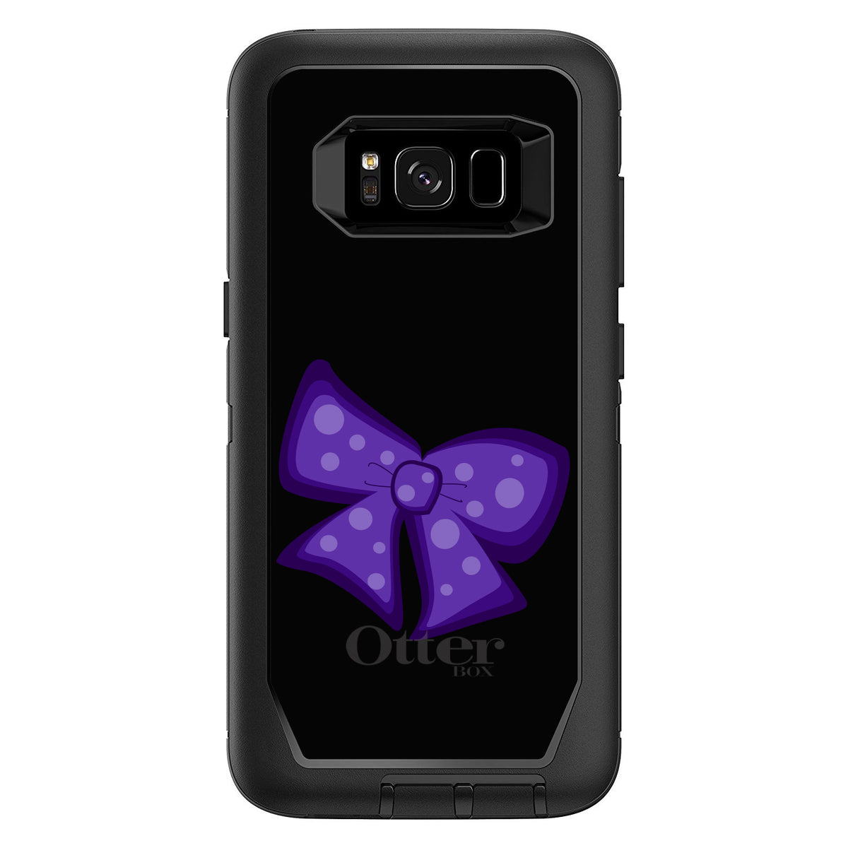 Purple Black Bow Ribbon OtterBox Defender Case for iPhone & Galaxy, view 12