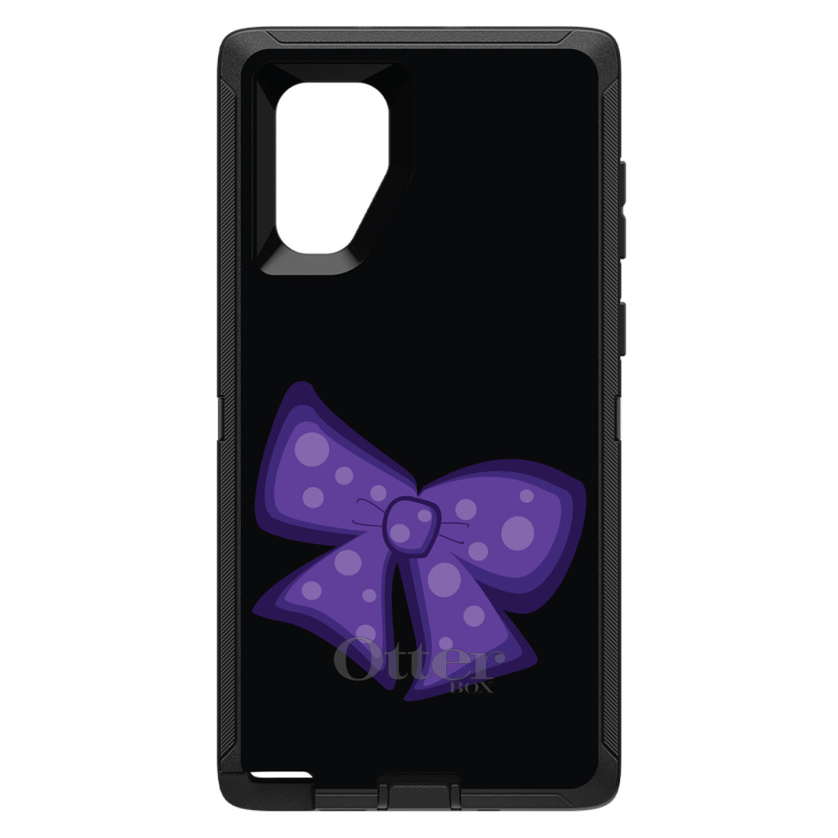 Purple Black Bow Ribbon OtterBox Defender Case for iPhone & Galaxy, view 14
