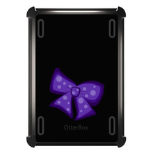 DistinctInk™ OtterBox Defender Series Case for Apple iPad / iPad Pro / iPad Air / iPad Mini - Purple Black Bow Ribbon