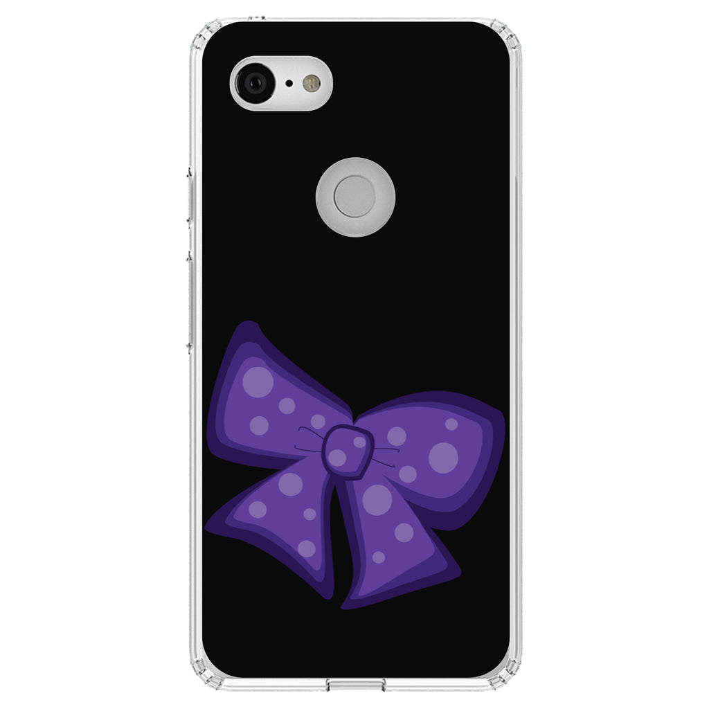 Purple Black Bow Ribbon Clear Shockproof iPhone Case, view 21