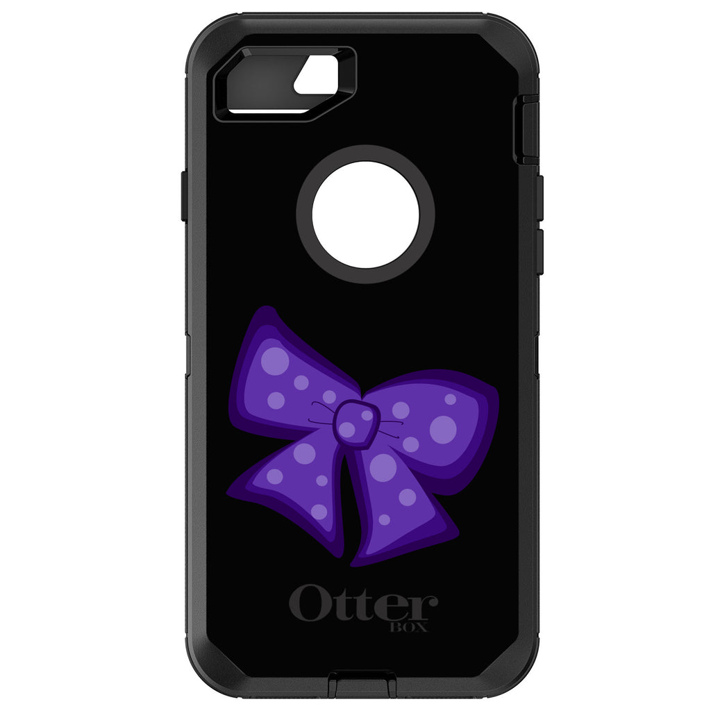 Purple Black Bow Ribbon OtterBox Defender Case for iPhone & Galaxy