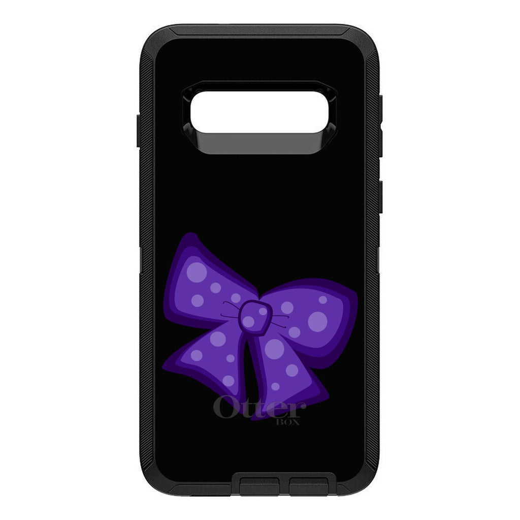 Purple Black Bow Ribbon OtterBox Defender Case for iPhone & Galaxy, view 9
