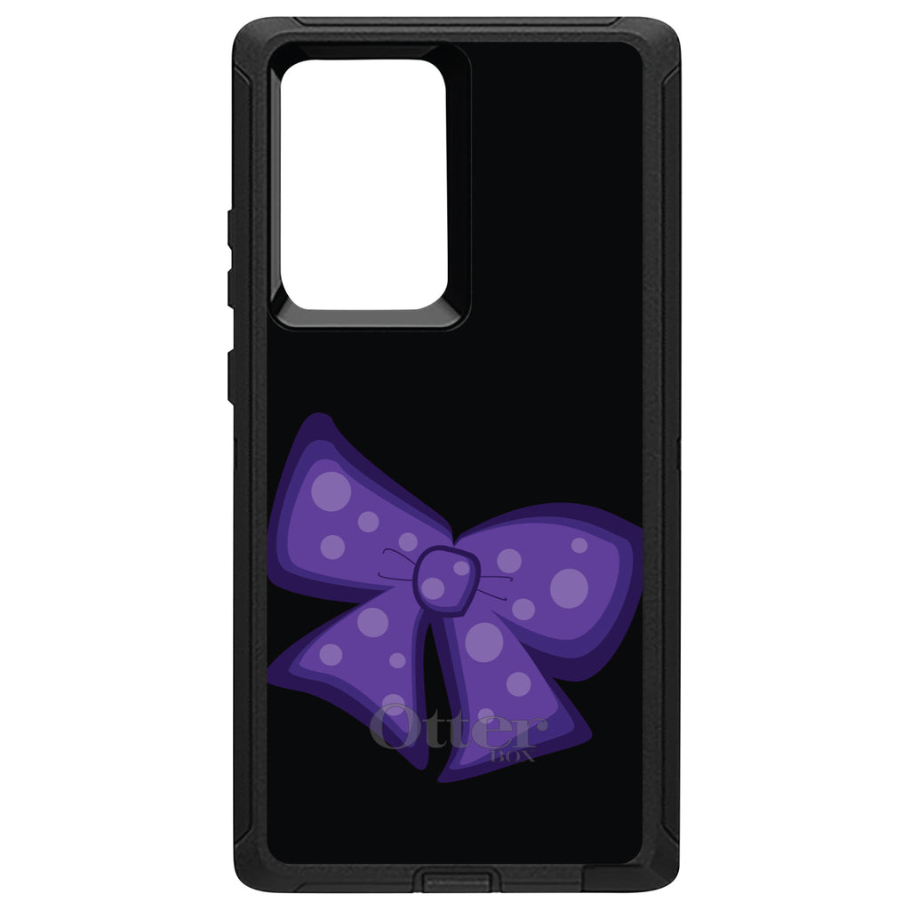 Purple Black Bow Ribbon OtterBox Defender Case for iPhone & Galaxy, view 13