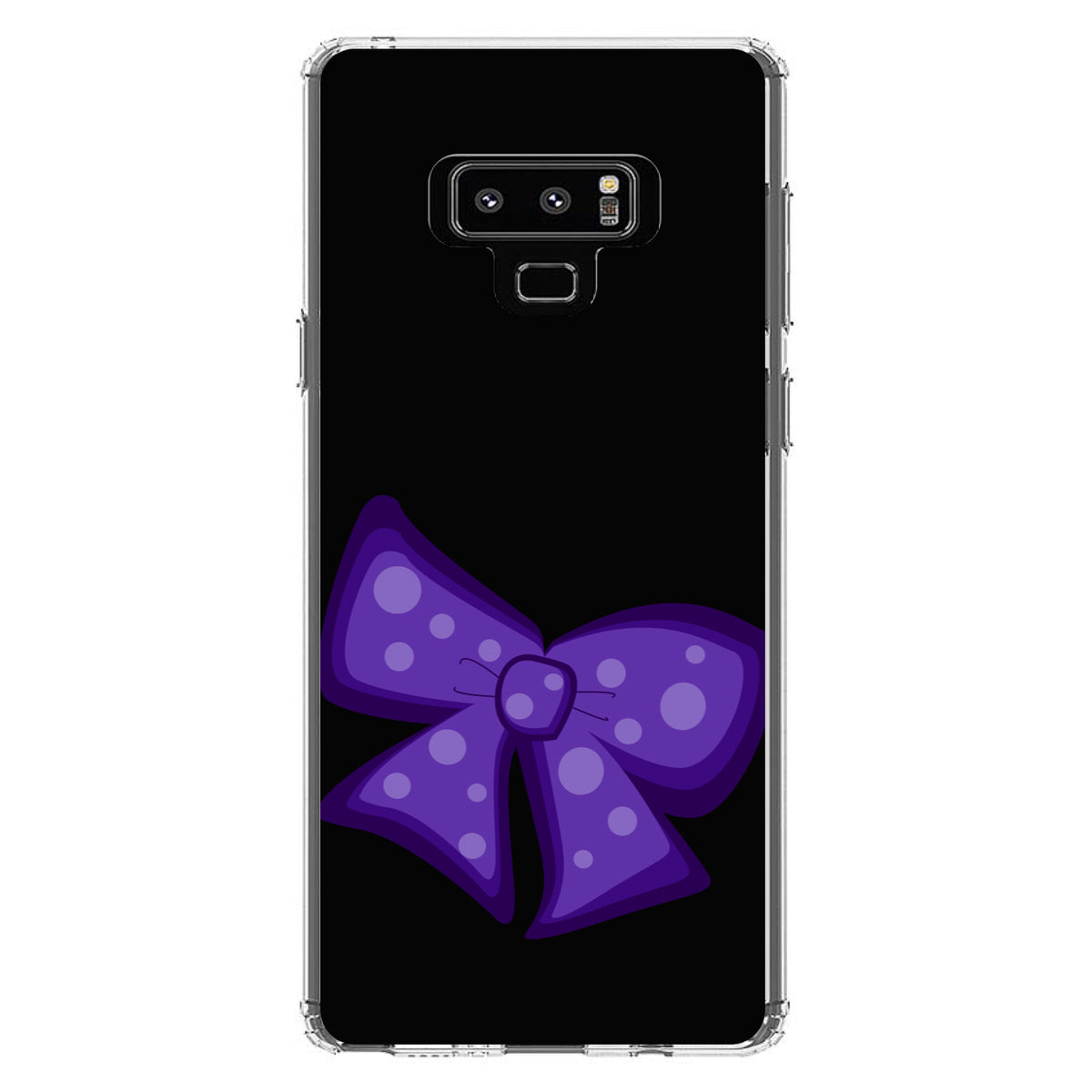 Purple Black Bow Ribbon Clear Shockproof iPhone Case, view 11