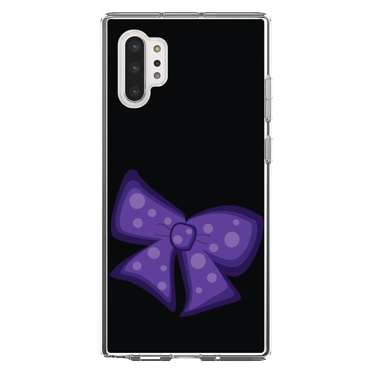 Purple Black Bow Ribbon Clear Shockproof iPhone Case, view 10