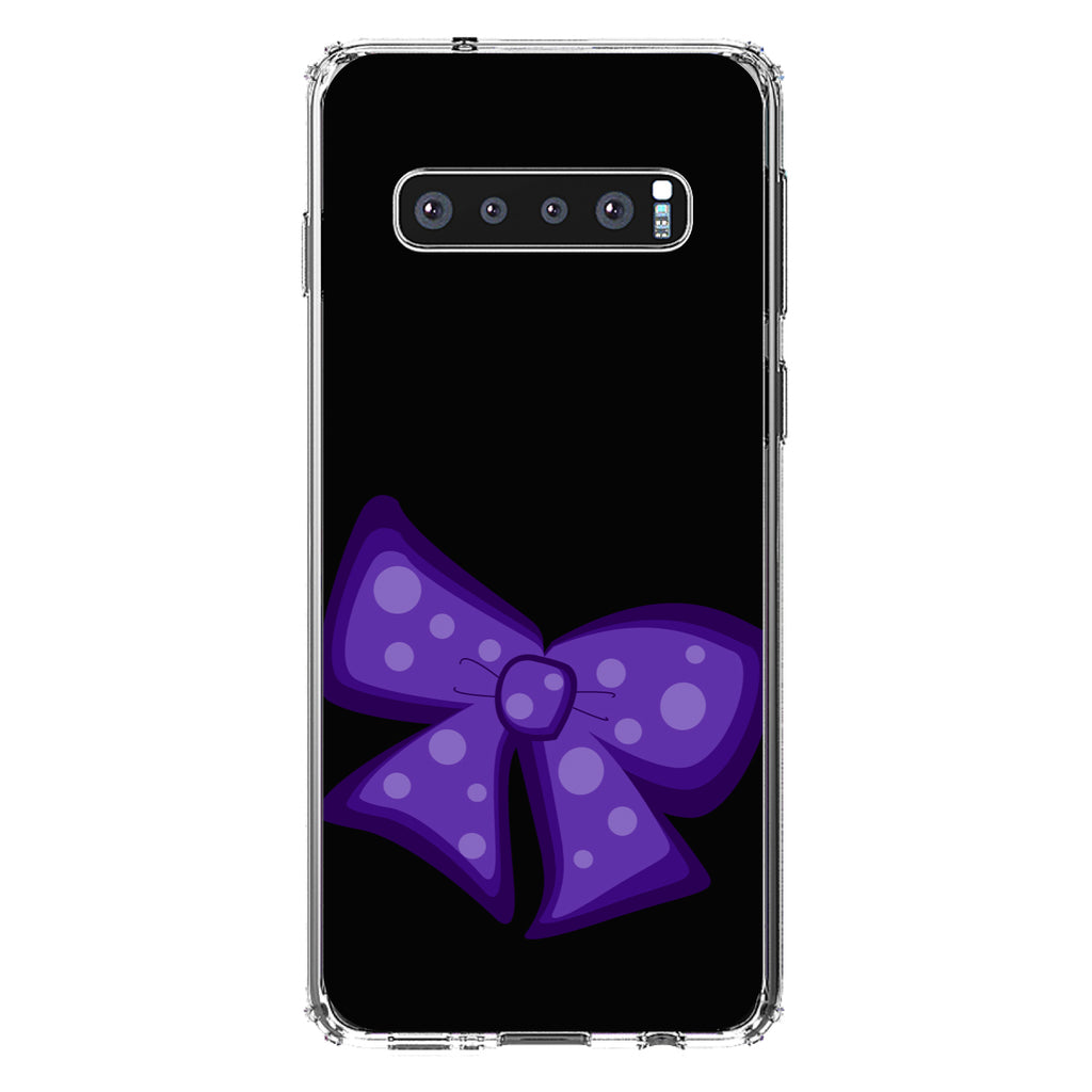 Purple Black Bow Ribbon Clear Shockproof iPhone Case, view 16