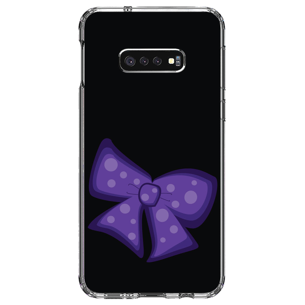 Purple Black Bow Ribbon Clear Shockproof iPhone Case, view 18