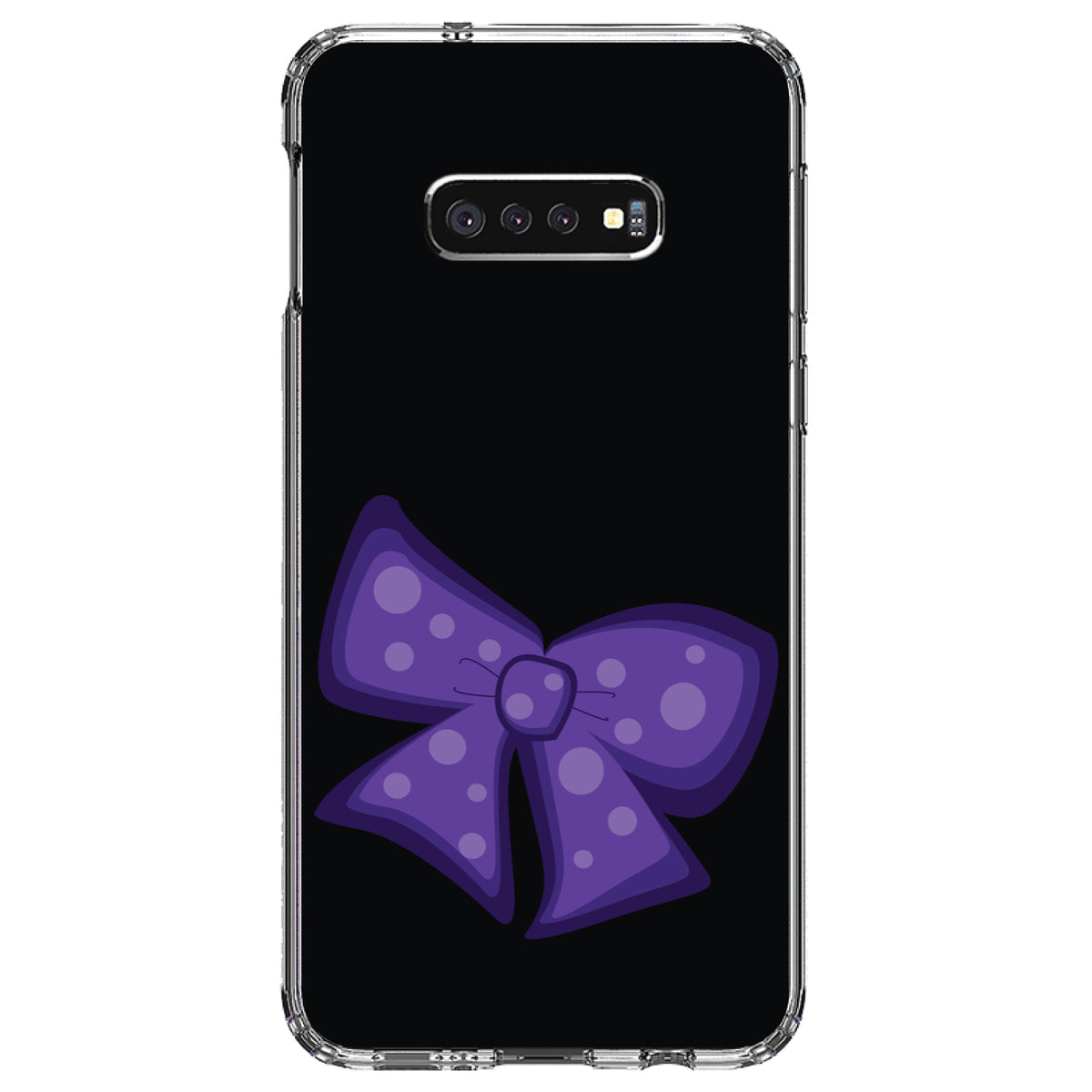 Purple Black Bow Ribbon Clear Shockproof iPhone Case, view 18