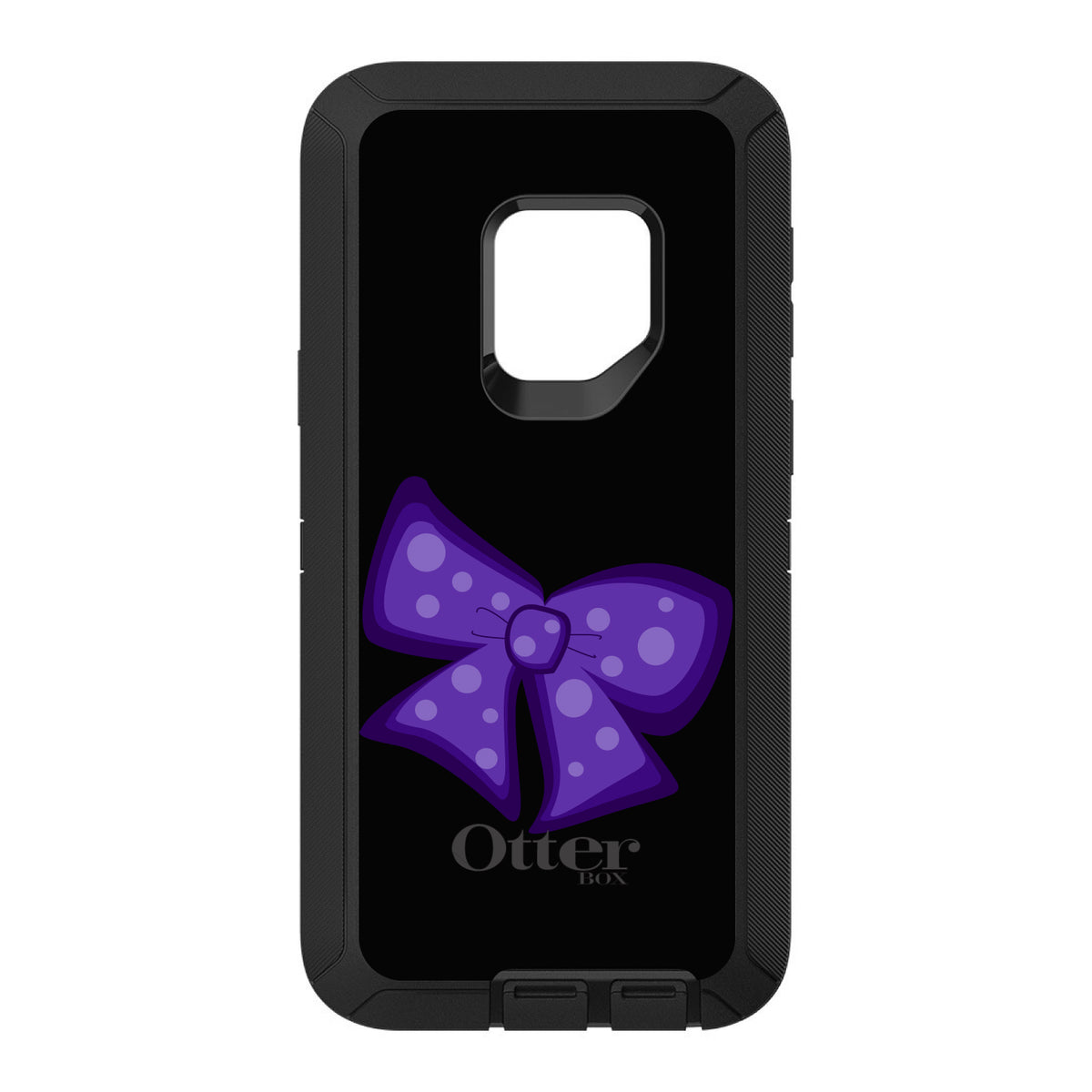Purple Black Bow Ribbon OtterBox Defender Case for iPhone & Galaxy, view 11