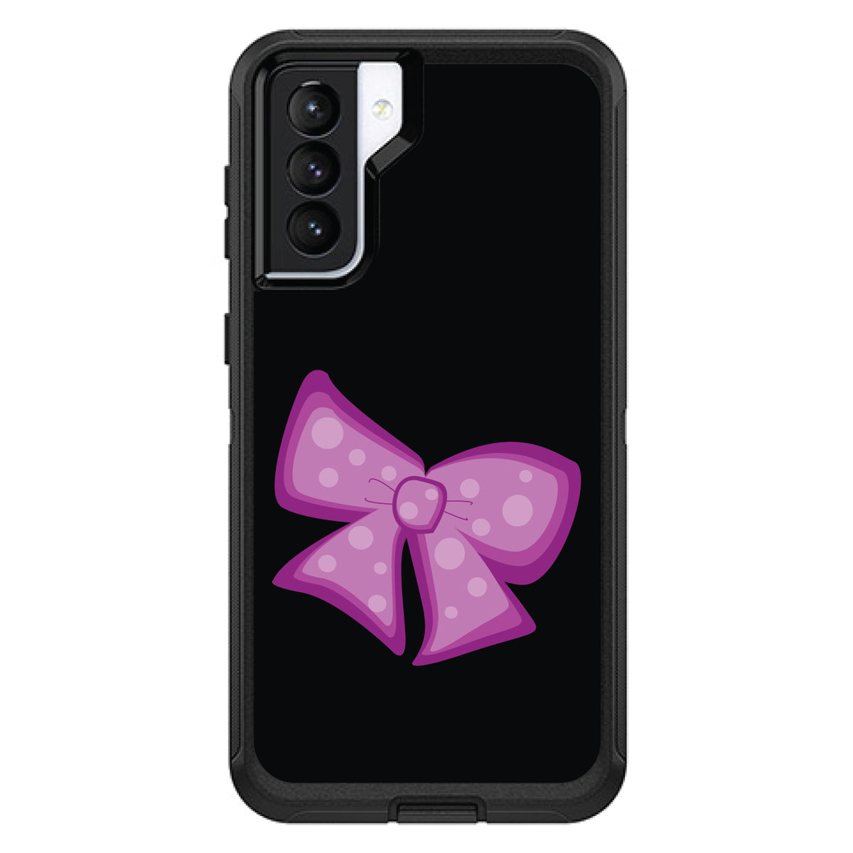 Pink Black Bow Ribbon OtterBox Defender Case for iPhone & Galaxy, view 5