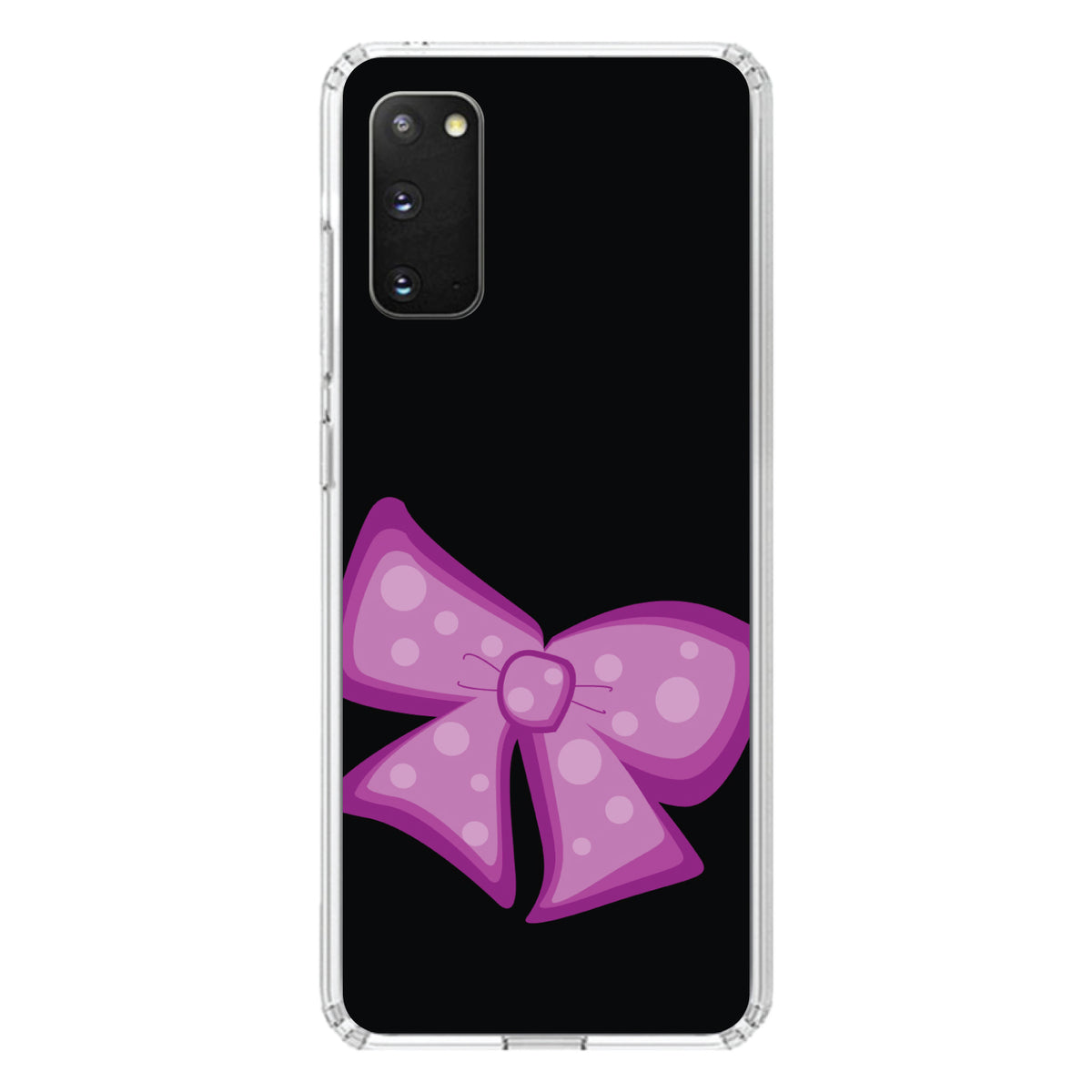 Pink Black Bow Ribbon Clear Shockproof iPhone Case, view 14