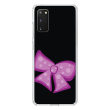 DistinctInk® Clear Shockproof Hybrid Case for Apple iPhone / Samsung Galaxy / Google Pixel - Pink Black Bow Ribbon