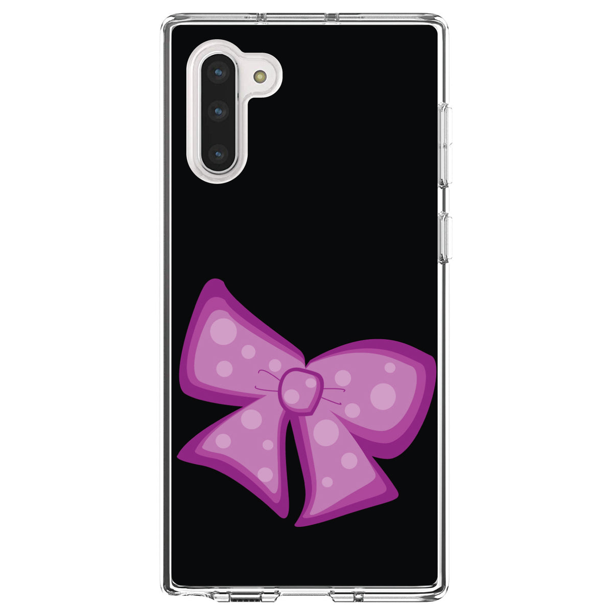 Pink Black Bow Ribbon Clear Shockproof iPhone Case, view 9