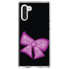 DistinctInk® Clear Shockproof Hybrid Case for Apple iPhone / Samsung Galaxy / Google Pixel - Pink Black Bow Ribbon