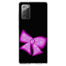 DistinctInk® Clear Shockproof Hybrid Case for Apple iPhone / Samsung Galaxy / Google Pixel - Pink Black Bow Ribbon