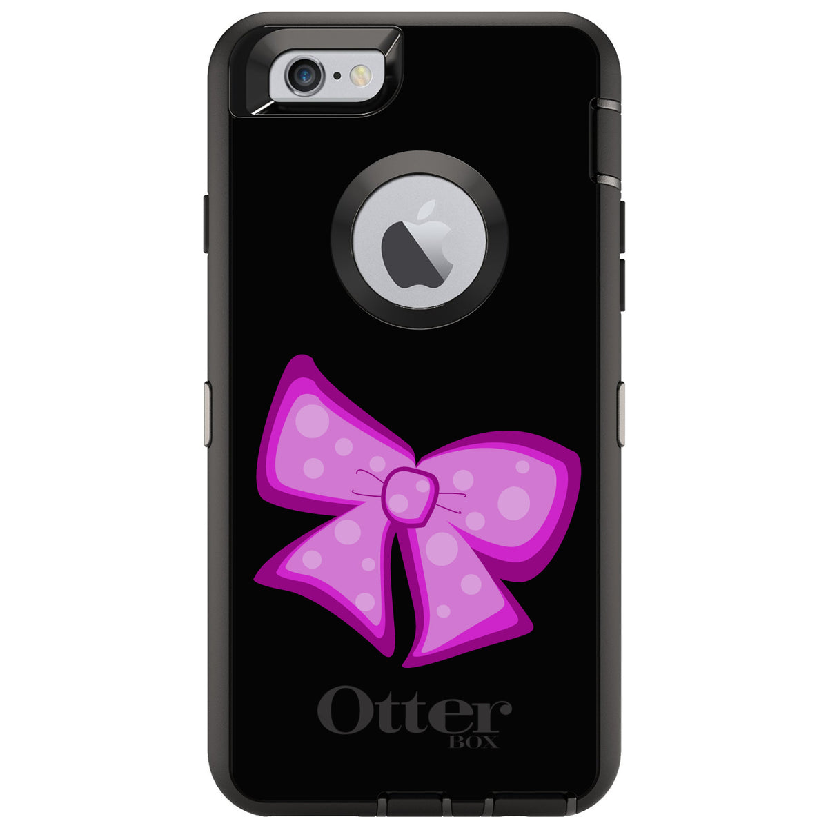 Pink Black Bow Ribbon OtterBox Defender Case for iPhone & Galaxy, view 4