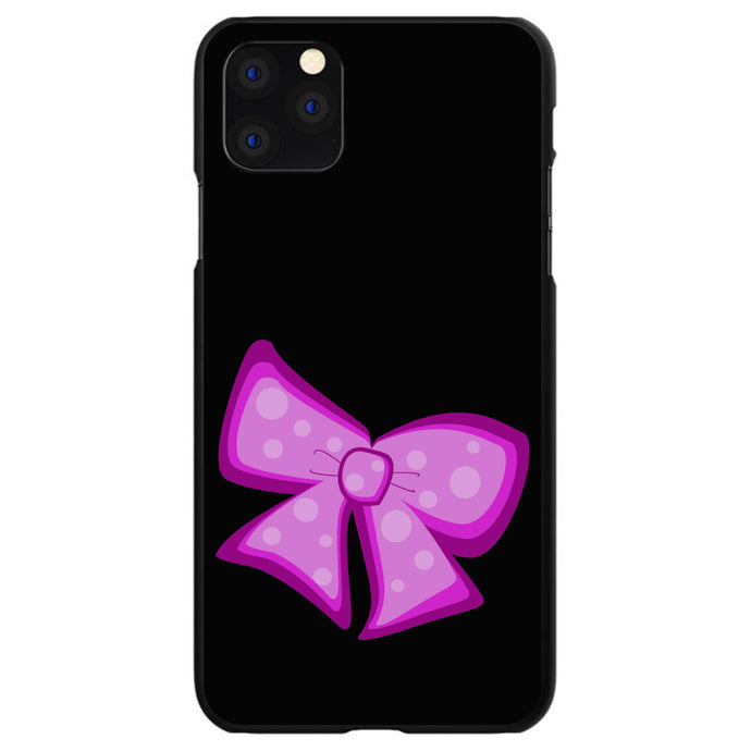 DistinctInk® Hard Plastic Snap-On Case for Apple iPhone or Samsung Galaxy - Pink Black Bow Ribbon