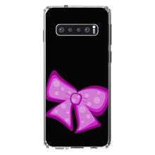 DistinctInk® Clear Shockproof Hybrid Case for Apple iPhone / Samsung Galaxy / Google Pixel - Pink Black Bow Ribbon