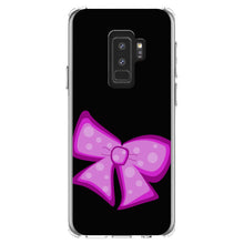 DistinctInk® Clear Shockproof Hybrid Case for Apple iPhone / Samsung Galaxy / Google Pixel - Pink Black Bow Ribbon