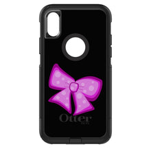 DistinctInk™ OtterBox Commuter Series Case for Apple iPhone or Samsung Galaxy - Pink Black Bow Ribbon