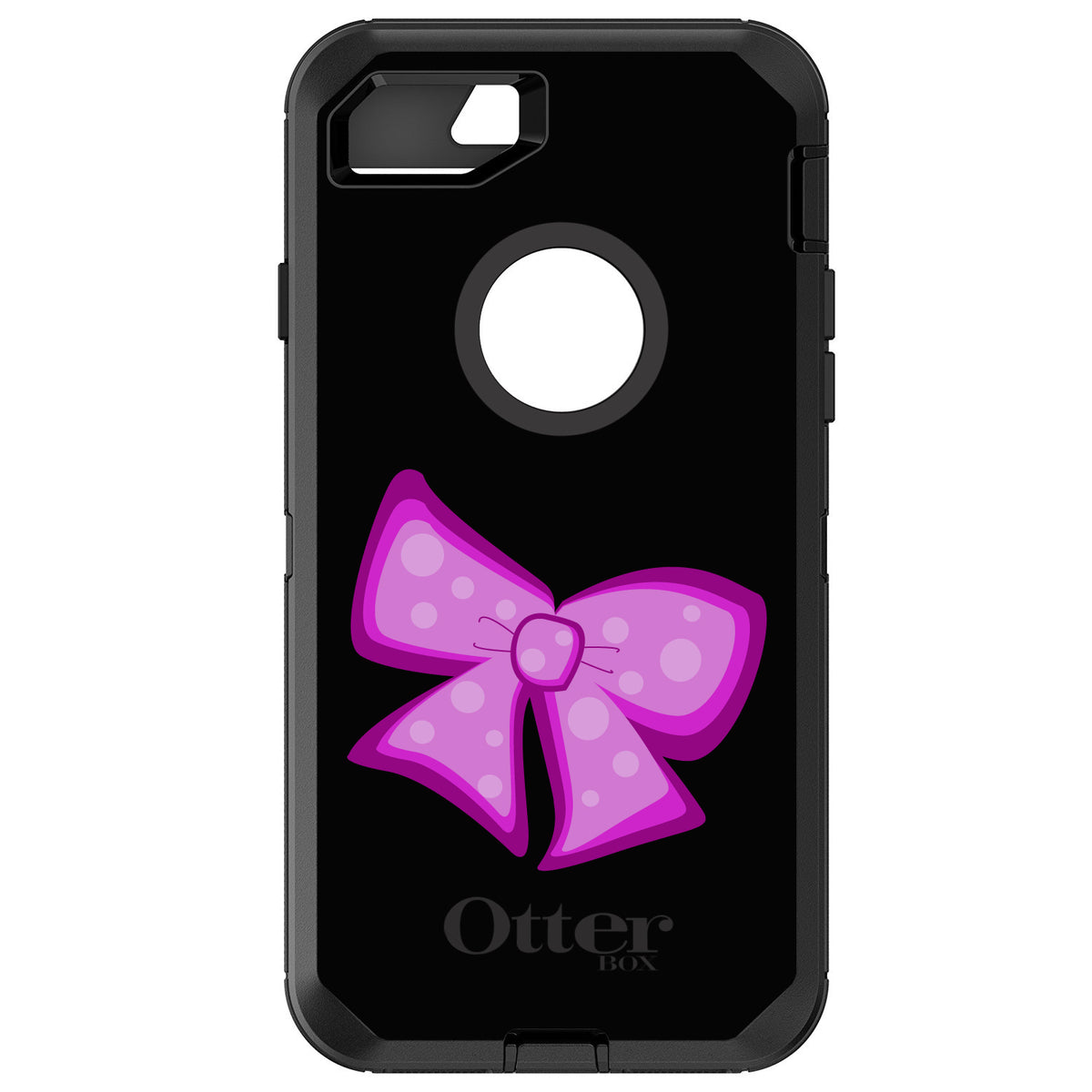 Pink Black Bow Ribbon OtterBox Defender Case for iPhone & Galaxy