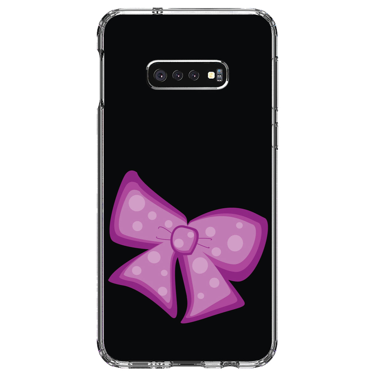 Pink Black Bow Ribbon Clear Shockproof iPhone Case, view 18
