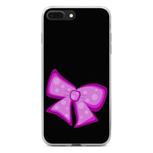 DistinctInk® Clear Shockproof Hybrid Case for Apple iPhone / Samsung Galaxy / Google Pixel - Pink Black Bow Ribbon