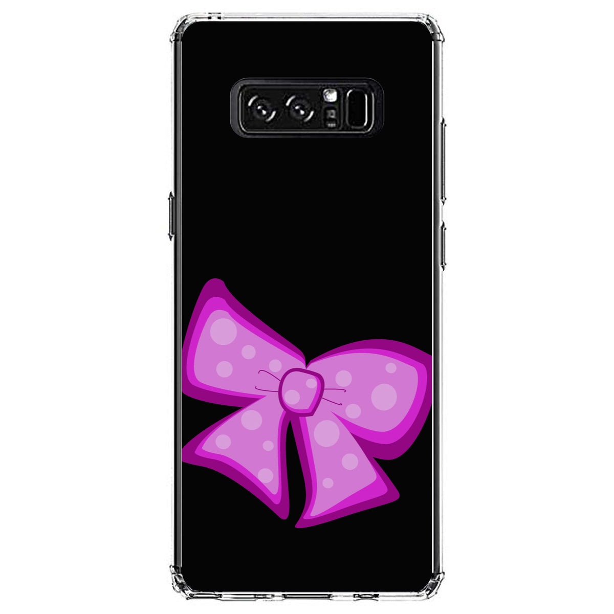 Pink Black Bow Ribbon Clear Shockproof iPhone Case, view 12