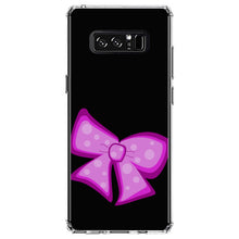 DistinctInk® Clear Shockproof Hybrid Case for Apple iPhone / Samsung Galaxy / Google Pixel - Pink Black Bow Ribbon