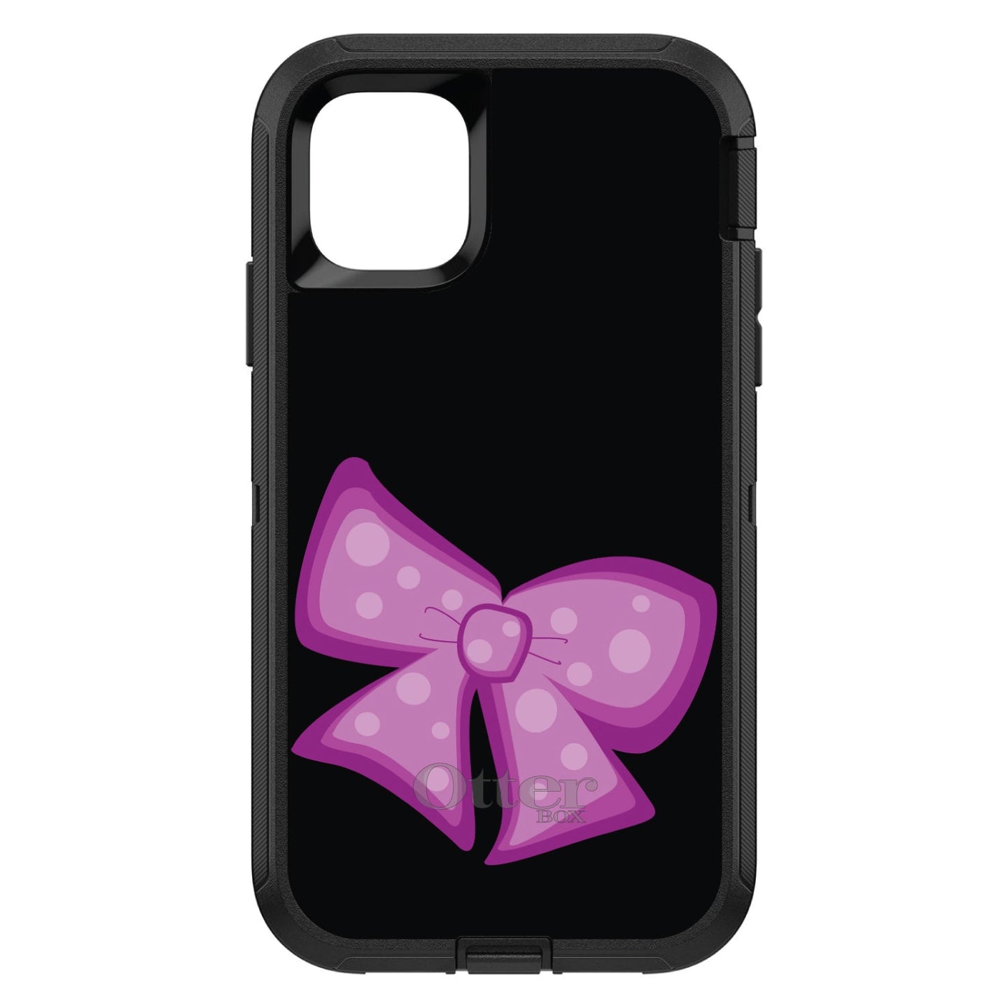 DistinctInk™ OtterBox Defender Series Case for Apple iPhone / Samsung Galaxy / Google Pixel - Pink Black Bow Ribbon