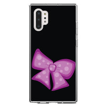 DistinctInk® Clear Shockproof Hybrid Case for Apple iPhone / Samsung Galaxy / Google Pixel - Pink Black Bow Ribbon
